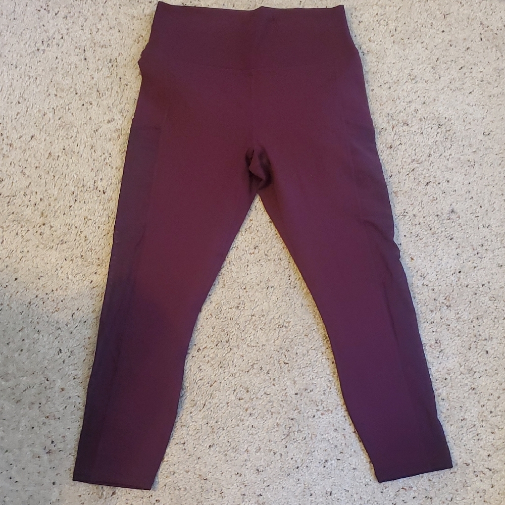 Fabletics Powerhold Burgundy Leggings